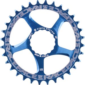 Race Face Narrow Wide Cinch Direct Mount Chainring Blue, 28T