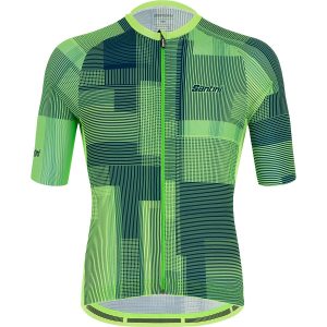 Santini Karma Kinetic Short-Sleeve Jersey - Men's Fluor Green, M