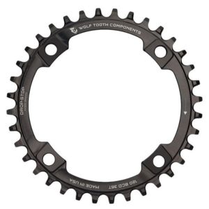 Wolf Tooth 110 BCD Asymmetric 4-Bolt for Shimano Cranks - Black / 4 Arm, 110mm / 38