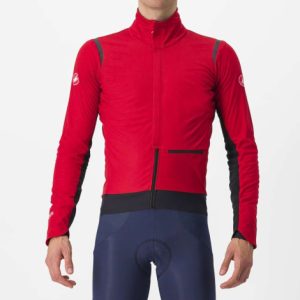Castelli Alpha Doppio ROS Cycling Jacket - AW23 - Pompeian Red / Black Reflex / Black / Small
