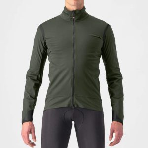 Castelli Alpha Ultimate Insulated Cycling Jacket - AW23 - Military Green / Black / Electric Lime / Small