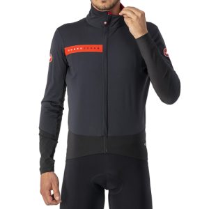 Castelli Beta RoS Cycling Jacket - Light Black / Red / Large