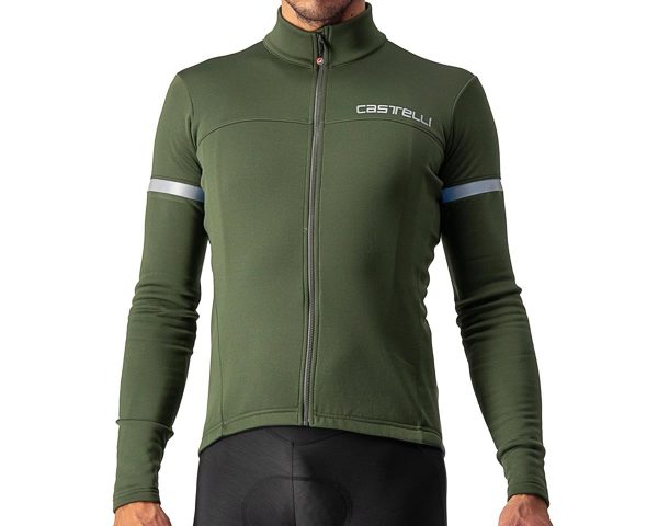 Castelli Fondo 2 Long Sleeve Jersey FZ (Military Green/Silver Reflex) (S) - A4521513075-2