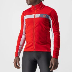 Castelli Mortirolo 6S Cycling Jacket - AW22 - Red / Silver Grey / Small