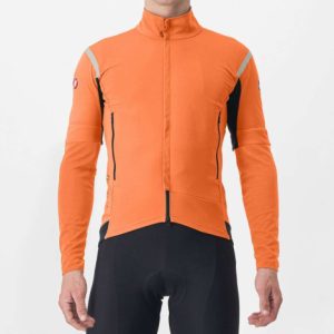 Castelli Perfetto RoS 2 Convertible Cycling Jacket - AW23 - Red Orange / Dark Grey / Small