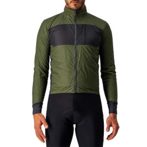 Castelli Unlimited Puffy Cycling Jacket - AW23 - Light Military Green / Dark Grey / Small