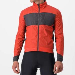 Castelli Unlimited Puffy Cycling Jacket - AW23 - Pompeian Red / Dark Grey / Small