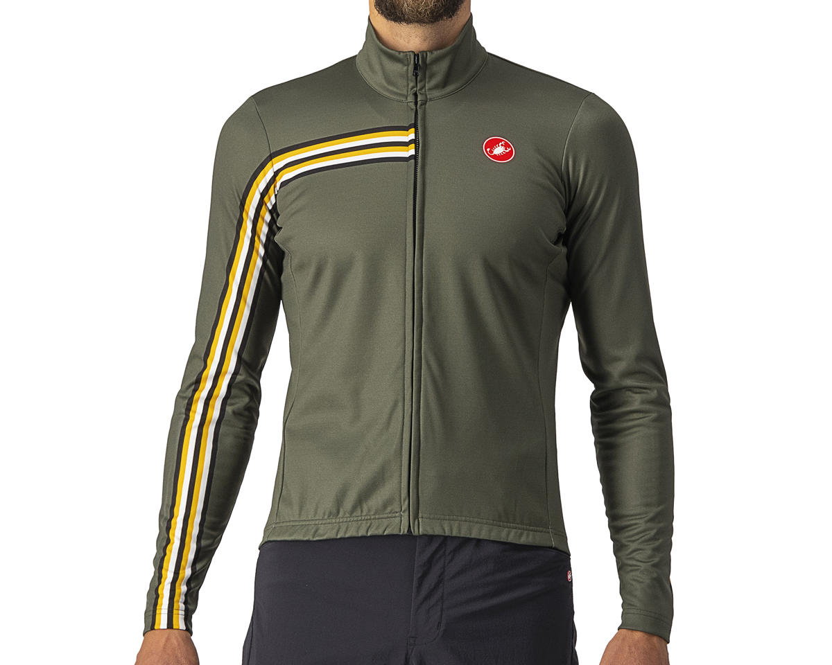 Castelli Unlimited Thermal Long Sleeve Jersey (Military Green/Goldenrod) (S) - A4522500075-2