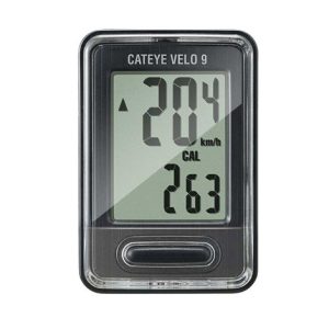 Cateye Velo 9 Cycle Computer - Black / Speed
