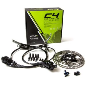Clarks CRS C4 CNC 4-Piston Hydraulic Disc Brake Set - Black / Pair