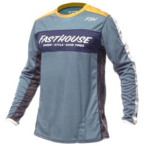 Fasthouse Inc. Youth Classic Acadia Long Sleeve Jersey (Heather Indigo) (Youth S) - 5840-3321