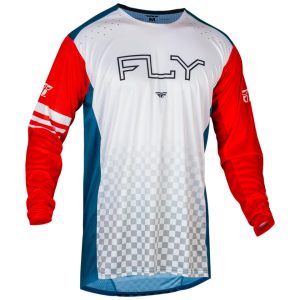 Fly Racing Youth Rayce Long Sleeve Jersey (Red/White/Blue) (Youth L) - 377-054YL