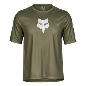 Fox Apparel | Youth Ranger Short Sleeve Jersey Men's | Size Large In Olive Green | 100% Polyester