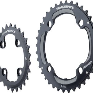 Race Face Turbine 11 Speed Chainrings (Black) (2 x 11 Speed) (64/104mm BCD) (Inner &... - RRTUR2HBLK