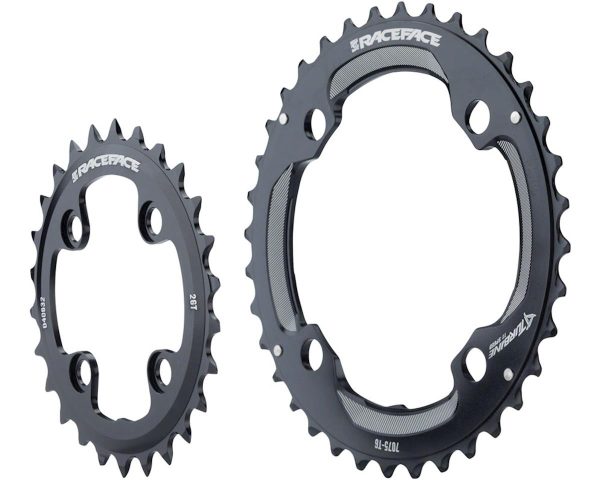 Race Face Turbine 11 Speed Chainrings (Black) (2 x 11 Speed) (64/104mm BCD) (Inner &... - RRTUR2HBLK