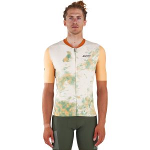 Santini Marble Short-Sleeve Jersey - Men's Verde Militare, XL