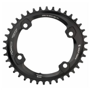 Wolf Tooth Elliptical 110 BCD 4 Bolt Chainring for Shimano GRX - Black / 38 / 4 Arm, 110mm / 11 Speed