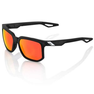 100percent Centric Mirror Sunglasses Zwart Hiper Red Multilayer Mirror Lenses/CAT2