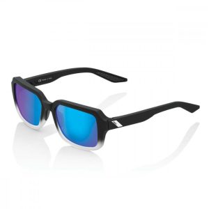 100percent Rideley Sunglasses Transparant Soft Tact Fade Black Blue Mirror/CAT3