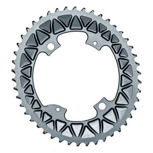 Absolute Black Oval 2x 9100/8000/9000/6800 110 Bcd Chainring Zilver 46t