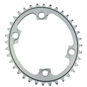 Absolute Black Oval 2x Asymmetric 110 Bcd Chainring Zilver 50t