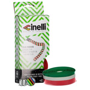 Cinelli Tape Cork Italian Flag+custom End Plugs Handlebar Tape Veelkleurig