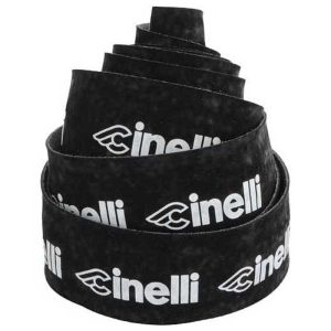 Cinelli Tape Logo Velvet Handlebar Tape Wit,Zwart
