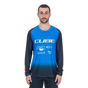 Cube Vertex X Action Team Long Sleeve Enduro Jersey Blauw,Zwart XS Man