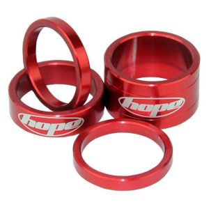 Hope Headset Spacers Kit 4 Units Rood 2x5/10/20 mm