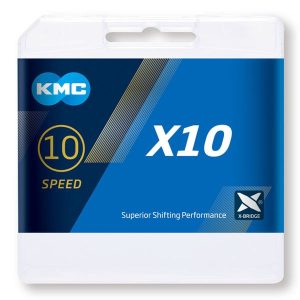 Kmc X10 Road/mtb Chain Grijs 114 Links