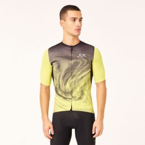 Oakley Apparel Endurance Dazzle Camo Short Sleeve Jersey Groen,Zwart S Man