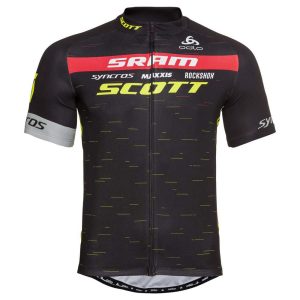 Odlo Scott Sram Racing Replica Short Sleeve Jersey Zwart S Man
