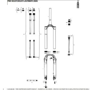 Rockshox Charger Rc2 Crown Fork Compression Damper Knob Kit For Lyrik Rc2/ultimate Rc2/pike Rc2 Ultimate Compressor Zwart