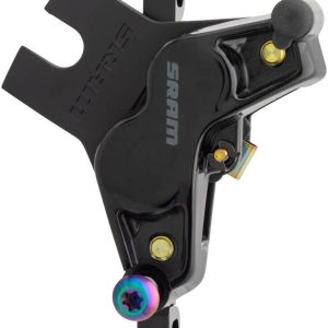 SRAM G2 Ultimate Disc Brake Caliper Assembly - Post Mount, Gloss Black with Rainbow Hardware, A2