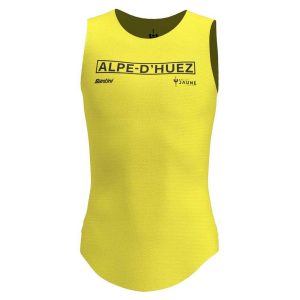 Santini Alpe D'huez Tour De France Official General Leader 2024 Sleeveless Base Layer Geel XS Man