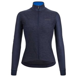 Santini Colore Puro Thermal Long Sleeve Jersey Blauw XS Vrouw