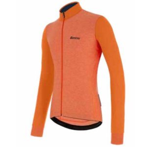 Santini Colore Puro Thermal Long Sleeve Jersey Oranje S Man
