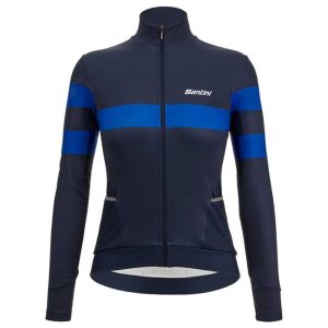 Santini Coral Bengal Thermal Long Sleeve Jersey Blauw XS Vrouw