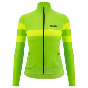 Santini Coral Bengal Thermal Long Sleeve Jersey Groen 2XS Vrouw