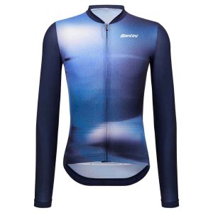 Santini Ombra Eco Sleek Long Sleeve Jersey Blauw 2XS Man