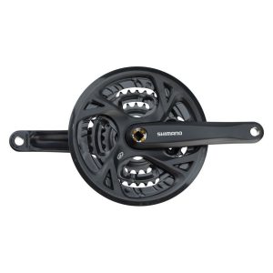 Shimano Altus FC-M371 Crankset (Black) (3 x 9 Speed) (Square Taper) (170mm) (48/36/26T) (w/ Chain Gu