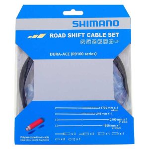 Shimano Dura Ace R9100 Road Shift Cable Set Gear Cable Kit Zwart 1700 mm