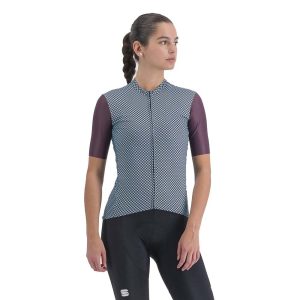 Sportful Checkmate Short Sleeve Jersey Blauw,Paars XS Vrouw