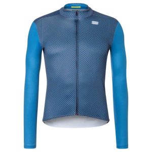 Sportful Checkmate Thermal Long Sleeve Jersey Blauw M Man