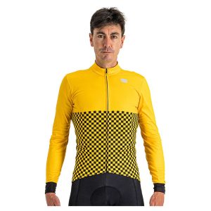 Sportful Checkmate Thermal Long Sleeve Jersey Geel XL Man