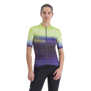 Sportful Flow Supergiara Short Sleeve Jersey Groen,Paars XS Vrouw