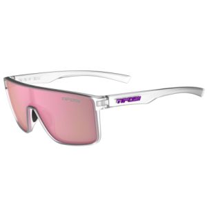 Tifosi Sanctum Single Lens Sunglasses - Satin Clear / Pink Mirror Lens