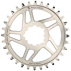 Wolf Tooth Components | Dm Chainring For Cane Creek & Sram Cranks | Nickel | 34T | Aluminum