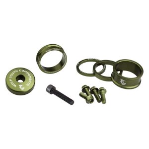 Wolf Tooth Components Headset Spacer BlingKit (Olive) (3, 5, 10, 15mm) (w/ Bottle Cage Bolts)