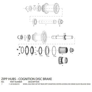 Zipp End Caps For Cognition Disc Rear Hubs Sram Zwart 10 x 135 mm